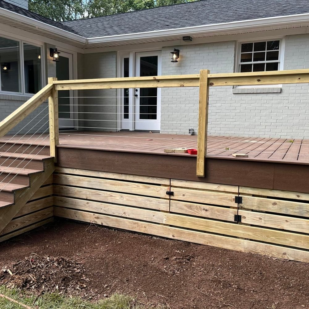 Wood deck built in Greenville